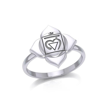 Muladhara Root Chakra Sterling Silver Ring TRI2039 - Jewelry